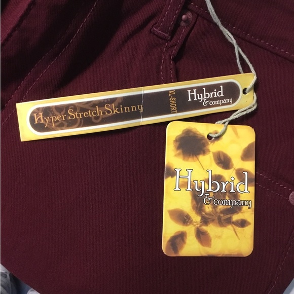 Hybrid and Company Women’s Hyper Stretch Jeans - Burgundy - Size XL short - NWT - Picture 5 of 5